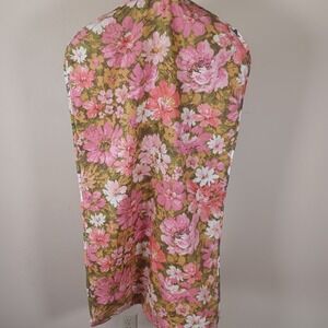 Vintage 1970s Flower Power Granny Cottage Chic Garment Bag Serval Zipper